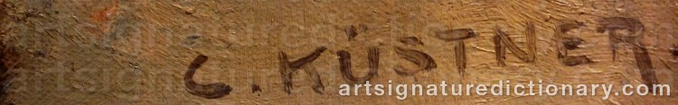 Authentic signature by Carl (Karl) KÜSTNER on  artwork