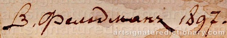 Authentic signature by Valentin Augustowitsch FELDMANN on  artwork