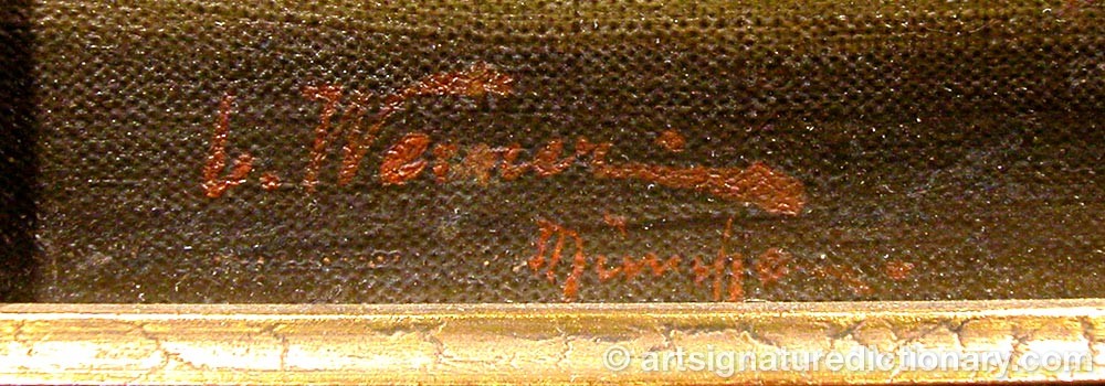 Authentic signature by L. WERNER on  artwork