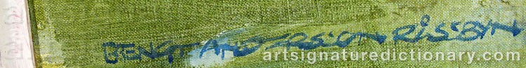 Authentic signature by Bengt ANDERSSON RÅSSBYN on  artwork