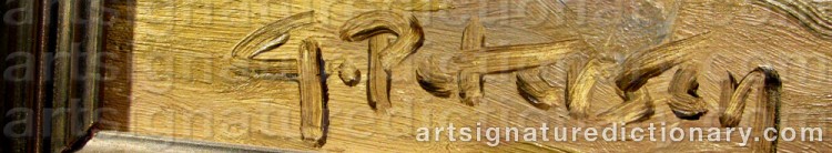 Authentic signature by Günther PETERSEN on  artwork