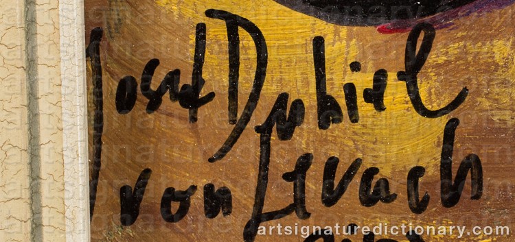 Authentic signature by Josef Dubiel Von LERACH on Painting/Watercolour artwork
