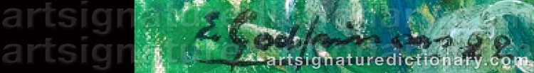 Authentic signature by Ernest Jean Joseph GODFRINON on  artwork