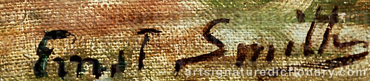 Authentic signature by Ernst SMITH on artwork