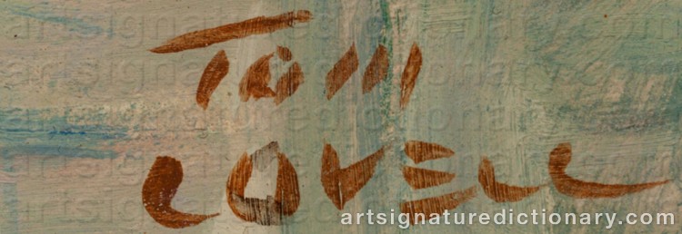 Authentic signature by Tom LOVELL on Painting/Watercolour artwork