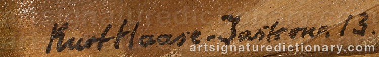 Authentic signature by Kurt HAASE-JASTROW on  artwork