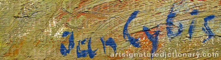 Authentic signature by Jan CYBIS on artwork