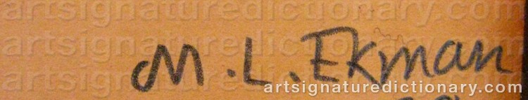 Signature by Marie-Louise EKMAN