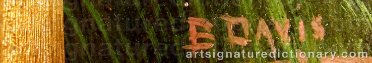 Authentic signature by Benjamin DAVIS on artwork