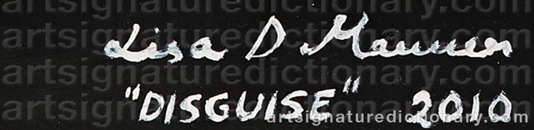 Authentic signature by Lisa D. MANNER on Painting/Watercolour artwork