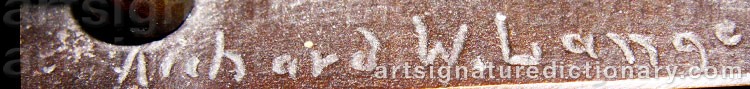 Authentic signature by Richard W. LANGE on  artwork