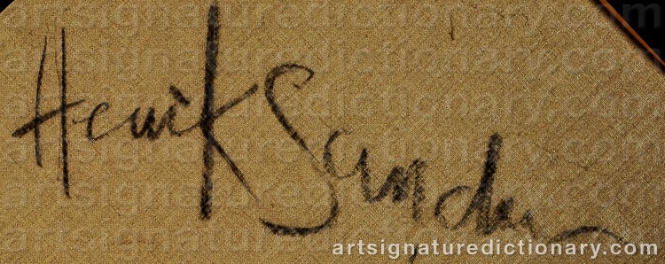 Authentic signature by Henrik SANDNER on  artwork