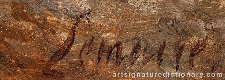 Authentic signature by Louis Marie LEMAIRE on Painting/Watercolour artwork