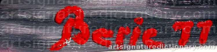 Authentic signature by Bror Erik ‘Beric’ ERIKSSON on Painting/Watercolour artwork
