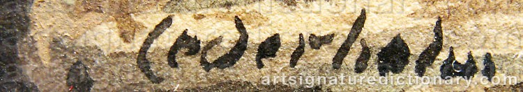 Authentic signature by Axel Fredrik CEDERHOLM on  artwork