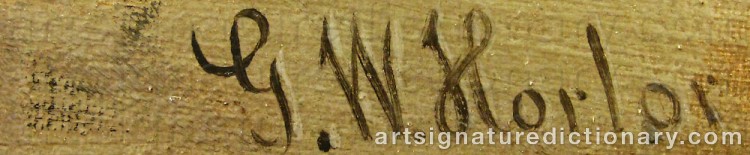 Authentic signature by George William HORLOR on artwork
