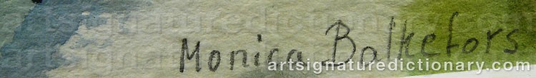 Authentic signature by Monica BALKEFORS on  artwork
