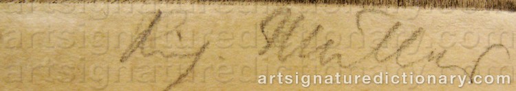 Authentic signature by Richard MÜLLER on  artwork