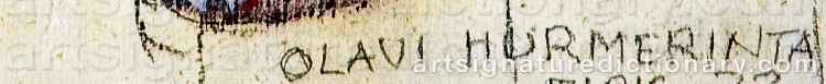 Authentic signature by Olavi HURMERINTA on artwork