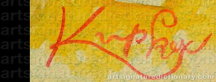 Authentic signature by Frantisek KUPKA on Painting/Watercolour artwork