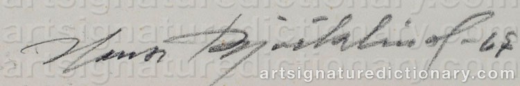 Authentic signature by Hans BJÖRKLIND on  artwork