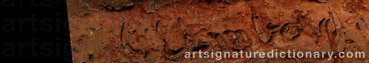 Authentic signature by Carl ELMBERG on artwork