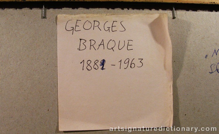 Close-up details showing Georges BRAQUE signature forgery characteristics