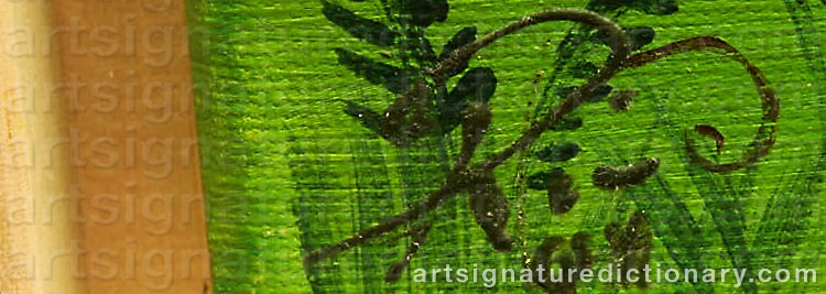 Authentic signature by Carina PEDERSEN on artwork