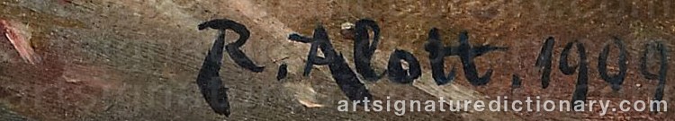 Authentic signature by Robert ALOTT on artwork