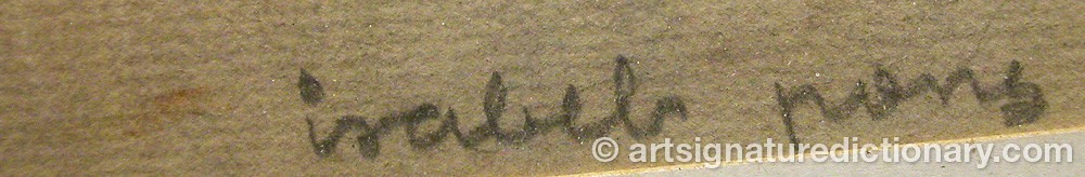 Authentic signature by Isabel PONS on artwork
