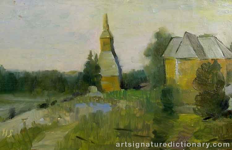 Close-up details showing Helene SCHJERFBECK signature forgery characteristics