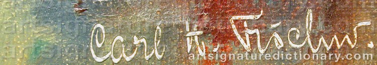 Authentic signature by Carl Holger FISCHER on artwork