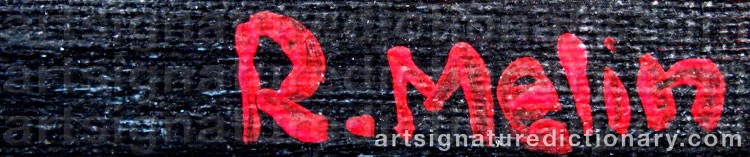 Authentic signature by Robert MELIN on  artwork