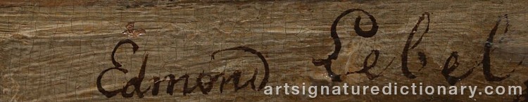 Authentic signature by Edmond LEBEL on  artwork