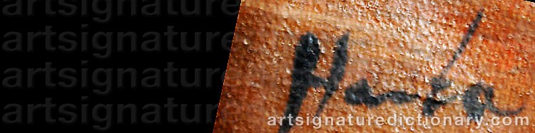 Authentic signature by Felix Albrecht HARTA on  artwork