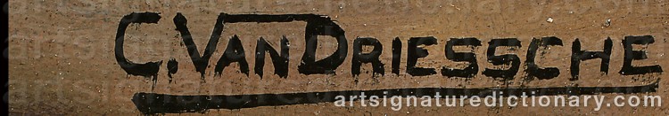 Authentic signature by C Van DRIESSCHE on  artwork