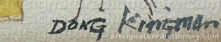 Authentic signature by Dong Moy Chu KINGMAN on Painting/Watercolour artwork