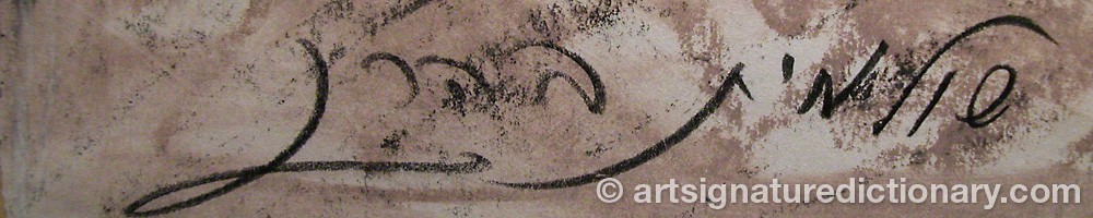 Authentic signature by Shulamit BARASHAI on artwork