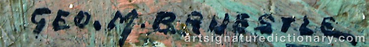 Authentic signature by George Matthew BRUESTLE on  artwork