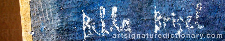 Authentic signature by Bella BRISEL on  artwork