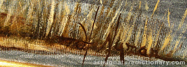 Authentic signature by Harald NYMAN on  artwork