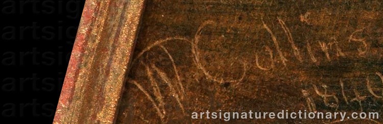 Authentic signature by William COLLINS on  artwork