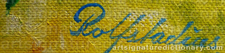 Authentic signature by Åke ROLFSTADIUS on  artwork
