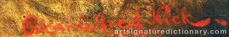 Authentic signature by Oscar Alfred NICK on  artwork