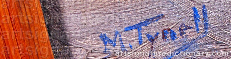 Authentic signature by Märta TYNELL on artwork