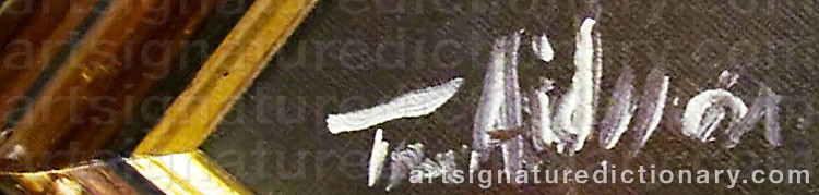 Authentic signature by Tom ARVIDSSON on  artwork