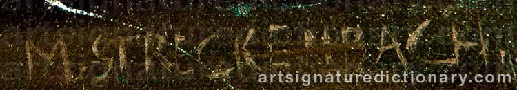 Authentic signature by Max Theodor STRECKENBACH on Painting/Watercolour artwork