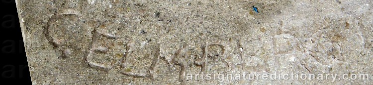Authentic signature by Carl ELMBERG on artwork