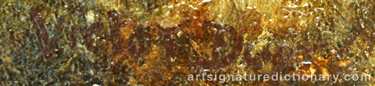 Authentic signature by Léon Victor DUPRÉ on  artwork