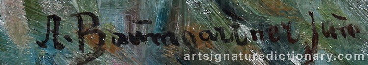 Authentic signature by Adolf  Jr. BAUMGARTNER on Painting/Watercolour artwork